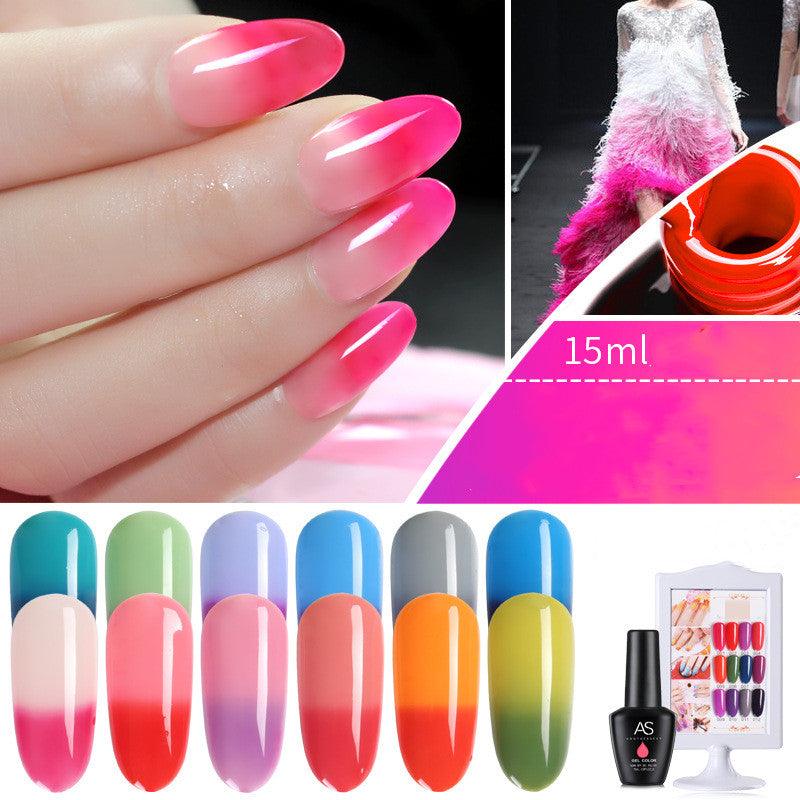 Temperature Change Glue Gradient Color Nail Polish Glue Durable Waterproof - Nioor