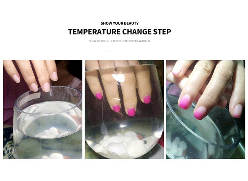 Temperature Change Glue Gradient Color Nail Polish Glue Durable Waterproof - Nioor