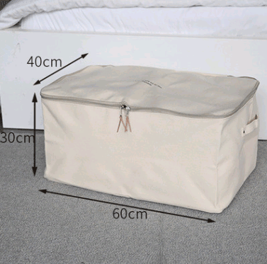 Thick canvas storage box clothes finishing storage bag with cover zipper quilt storage bag - Nioor