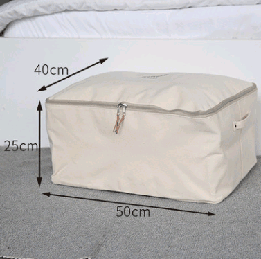 Thick canvas storage box clothes finishing storage bag with cover zipper quilt storage bag - Nioor