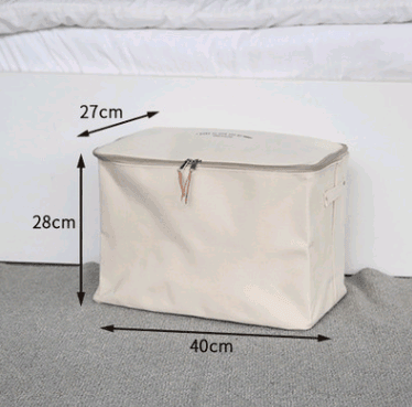 Thick canvas storage box clothes finishing storage bag with cover zipper quilt storage bag - Nioor