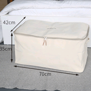 Thick canvas storage box clothes finishing storage bag with cover zipper quilt storage bag - Nioor