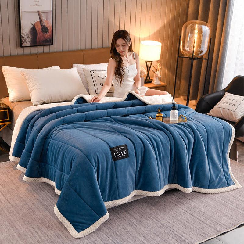 Thick Warm Winter Bed Blankets Wool Blanket Bedspread - Nioor