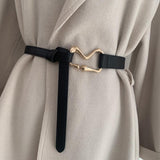 Thin Belt With Suit Coat Knot Decoration - Nioor