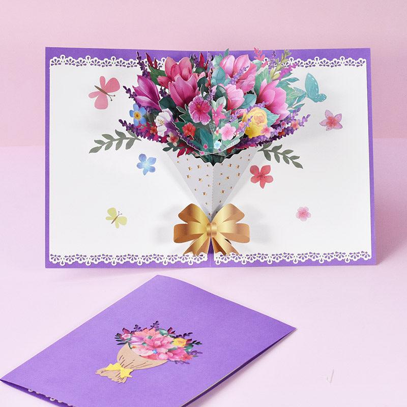 Three-dimensional Greeting Card Hand-carved Paper Blessing Card - Nioor