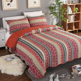 Three piece set of cotton and linen style cotton wash quilt - Nioor