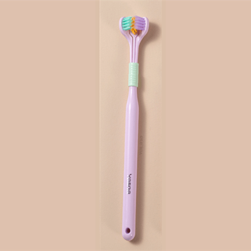 Three-sided Macaron Soft Bristle Toothbrush Care Safety Toothbrush Teeth Deep Cleaning Portable Travel - Nioor