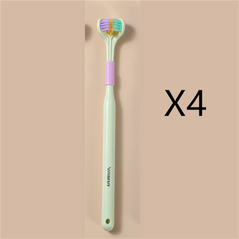 Three-sided Macaron Soft Bristle Toothbrush Care Safety Toothbrush Teeth Deep Cleaning Portable Travel - Nioor