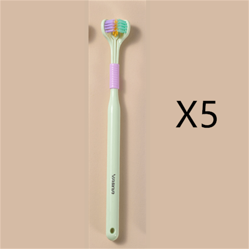 Three-sided Macaron Soft Bristle Toothbrush Care Safety Toothbrush Teeth Deep Cleaning Portable Travel - Nioor