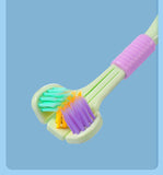 Three-sided Macaron Soft Bristle Toothbrush Care Safety Toothbrush Teeth Deep Cleaning Portable Travel - Nioor