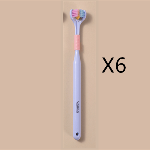 Three-sided Macaron Soft Bristle Toothbrush Care Safety Toothbrush Teeth Deep Cleaning Portable Travel - Nioor