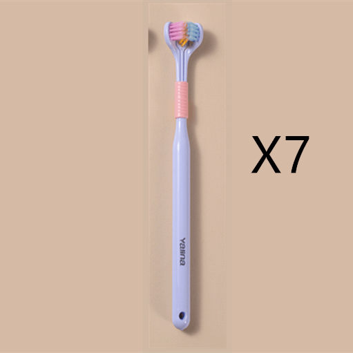 Three-sided Macaron Soft Bristle Toothbrush Care Safety Toothbrush Teeth Deep Cleaning Portable Travel - Nioor