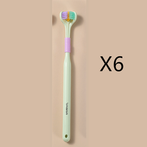 Three-sided Macaron Soft Bristle Toothbrush Care Safety Toothbrush Teeth Deep Cleaning Portable Travel - Nioor