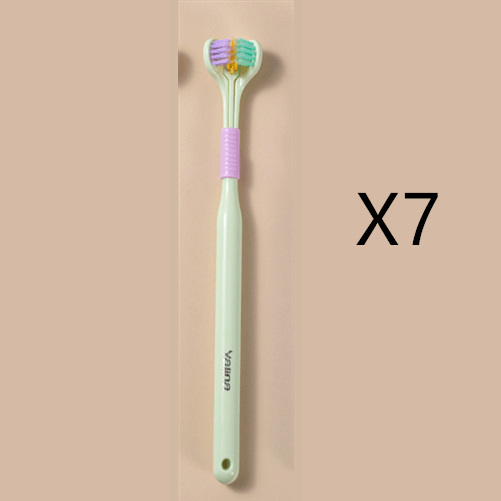 Three-sided Macaron Soft Bristle Toothbrush Care Safety Toothbrush Teeth Deep Cleaning Portable Travel - Nioor