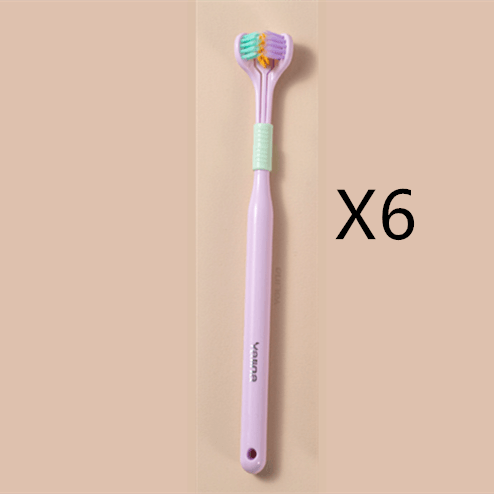 Three-sided Macaron Soft Bristle Toothbrush Care Safety Toothbrush Teeth Deep Cleaning Portable Travel - Nioor