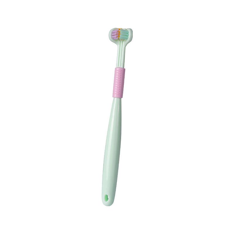 Three-sided Macaron Soft Bristle Toothbrush Care Safety Toothbrush Teeth Deep Cleaning Portable Travel - Nioor