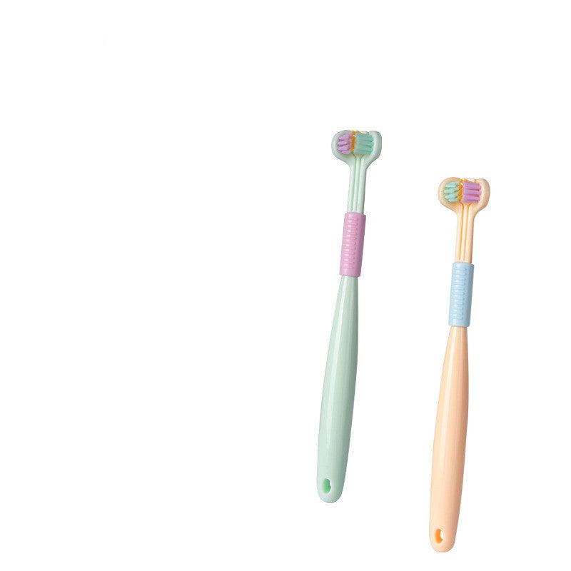 Three-sided Macaron Soft Bristle Toothbrush Care Safety Toothbrush Teeth Deep Cleaning Portable Travel - Nioor