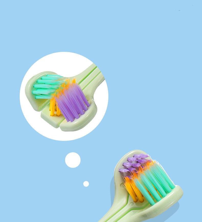 Three-sided Macaron Soft Bristle Toothbrush Care Safety Toothbrush Teeth Deep Cleaning Portable Travel - Nioor