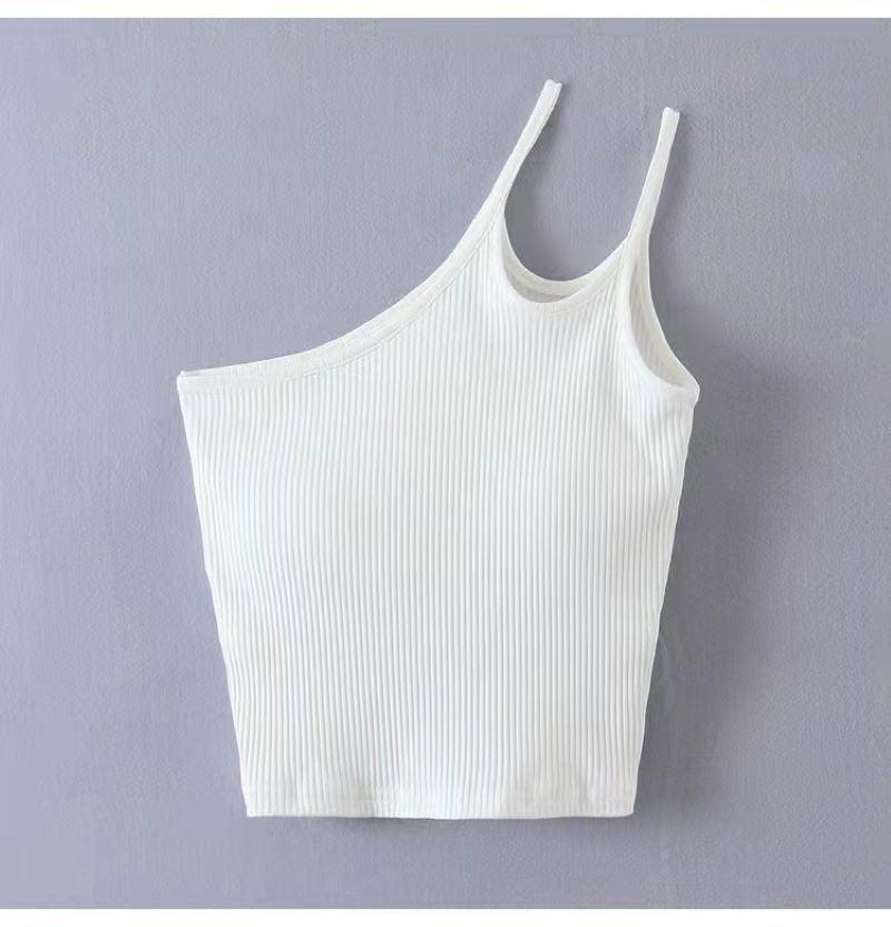 Tight-fitting Short Crop Inside Take Oblique Shoulder Back Center Female Outer Wear Suspender Top - Nioor