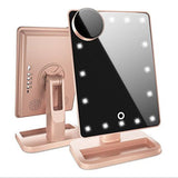 Touch Screen Makeup Mirror With 20 LED Light Bluetooth Music Speaker 10X Magnifying Mirrors Lights - Nioor