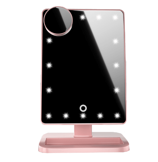 Touch Screen Makeup Mirror With 20 LED Light Bluetooth Music Speaker 10X Magnifying Mirrors Lights - Nioor