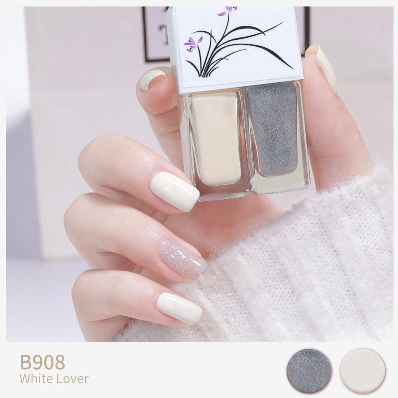 Two-tone Nail Polish New Autumn And Winter Free Baking Explosion Type Water-based Twin Set - Nioor