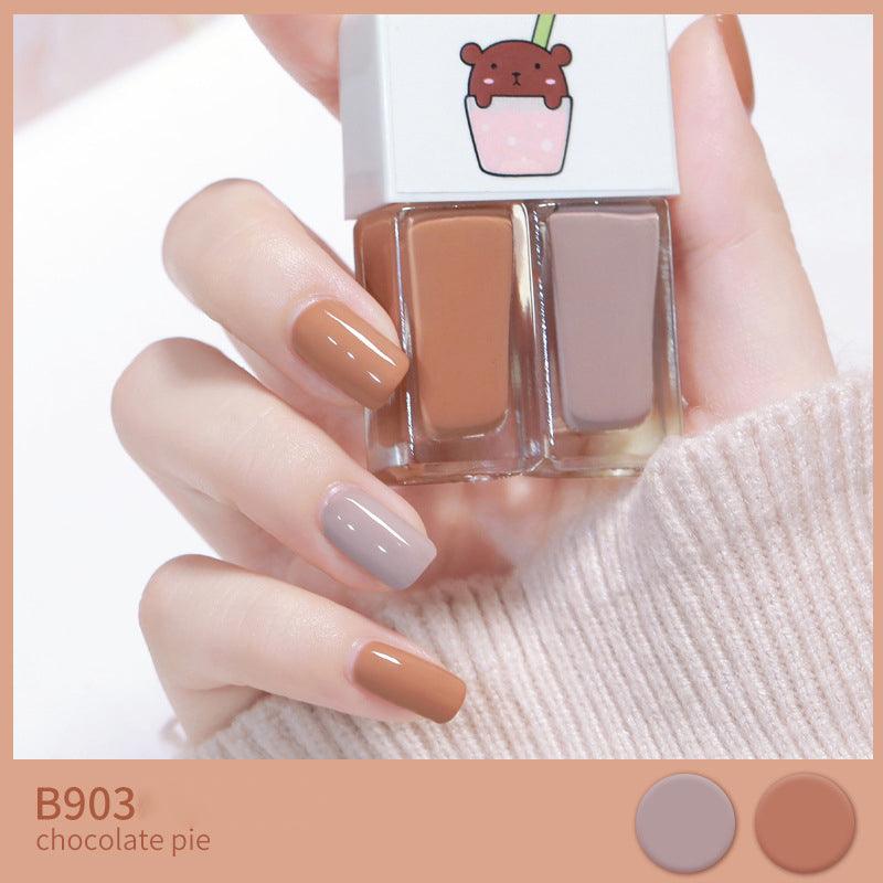 Two-tone Nail Polish New Autumn And Winter Free Baking Explosion Type Water-based Twin Set - Nioor