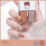 Two-tone Nail Polish New Autumn And Winter Free Baking Explosion Type Water-based Twin Set - Nioor