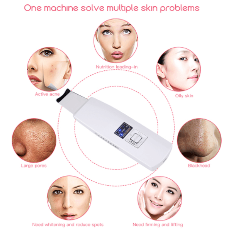 Ultrasonic Skin Scrubber Face Cleanser Blackhead Acne Removal Facial Spa Vibration Massager Ultrasound Peeling Clean Machine 394 - Nioor