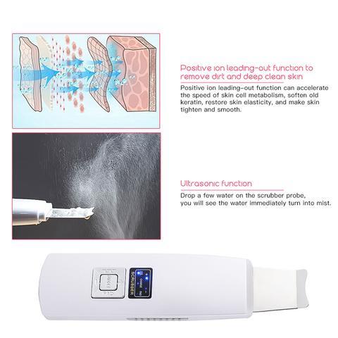 Ultrasonic Skin Scrubber Face Cleanser Blackhead Acne Removal Facial Spa Vibration Massager Ultrasound Peeling Clean Machine 394 - Nioor