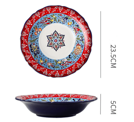 Underglaze Ceramic Tableware Bohemian Household Dishes - Nioor