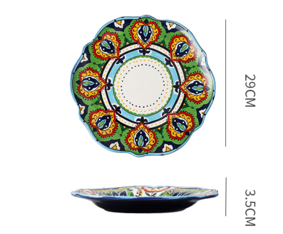 Underglaze Ceramic Tableware Bohemian Household Dishes - Nioor