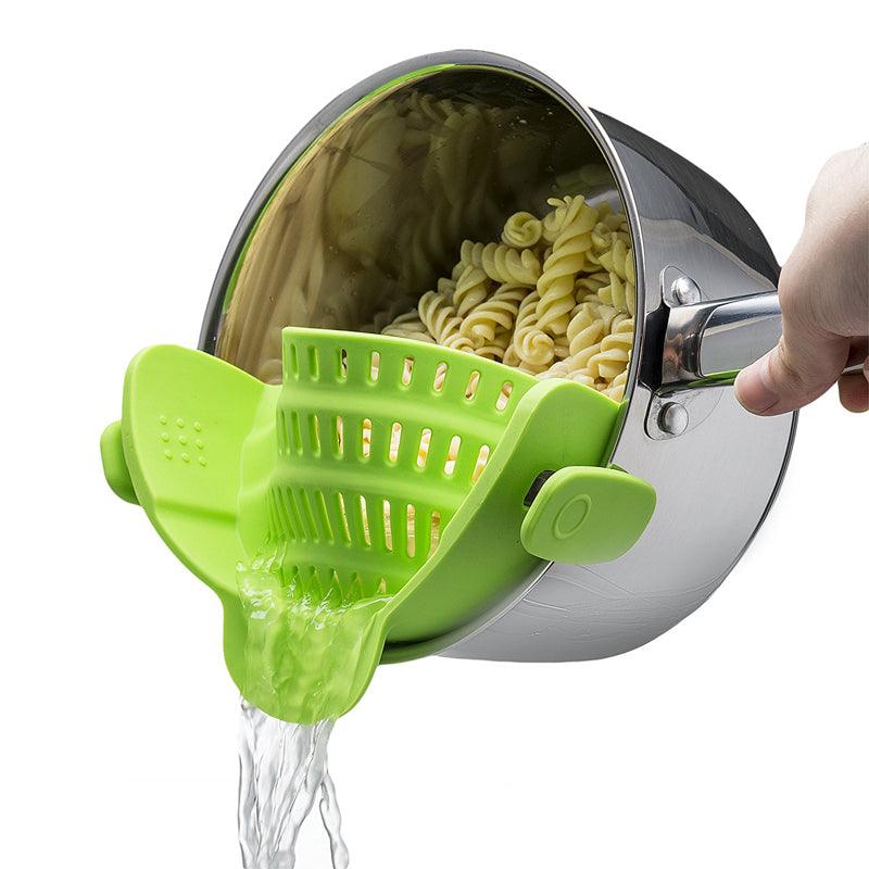 Universal Silicone Clip-on Pan Pot Strainer Anti-spill Pasta Pot Strainer Food Grade Rice Fruit Colander Strainer - Nioor
