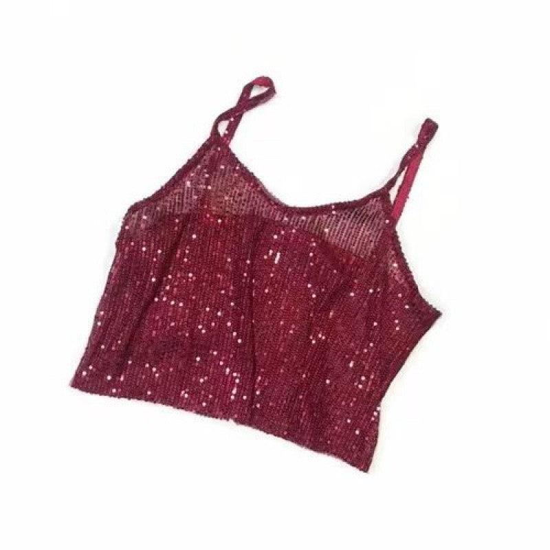 V-neck Inner Match Glitter Camisole - Nioor