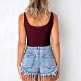 V-neck Nightclub Backless Camisole Lace-up Sleeveless Bottoming Top - Nioor