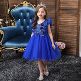 V-neck ruffled girl dress - Nioor