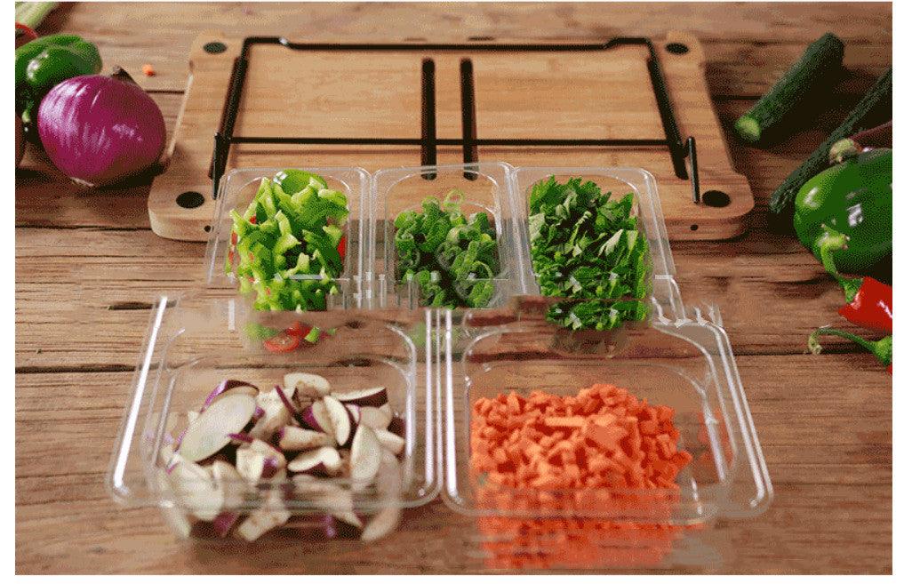 Vegetable Kitchen Cutting Board With Trays Storage Box Smooth Multifunction Practical Fruit Meat Bamboo Food Chopping Board - Nioor