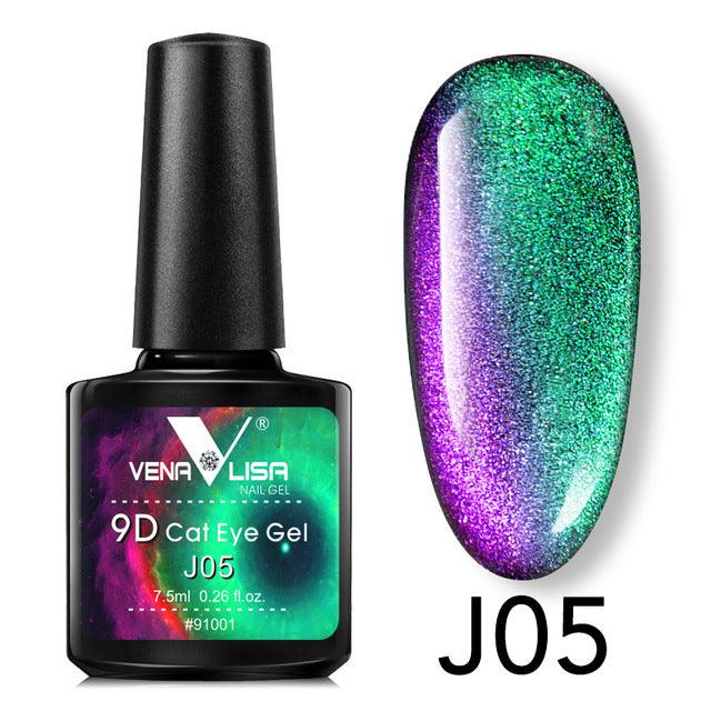 Venalisa 9D Gel Varnish Cat Eye Magic Chameleon Gel Varnish Nail Manicure Galaxy Starry Magnetic Multicolor 5ml Nail Gel Polish - Nioor