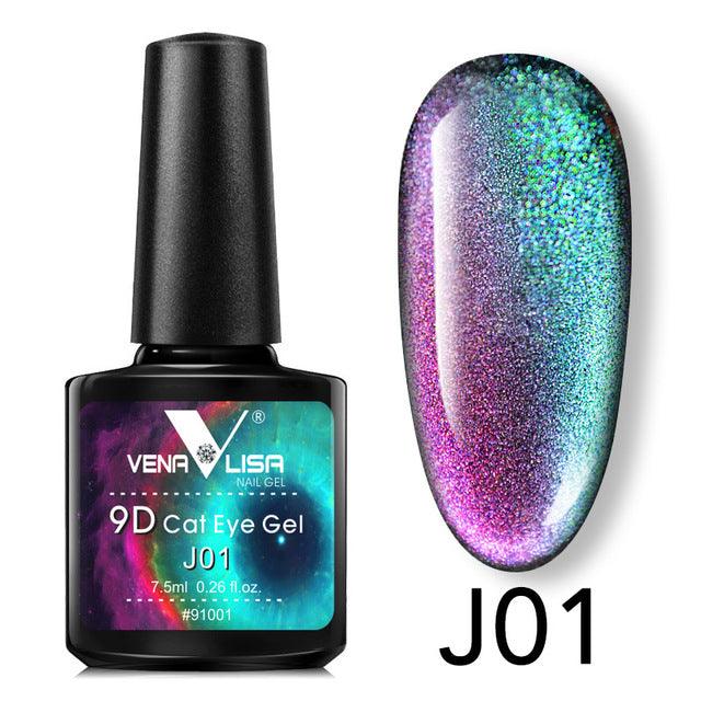 Venalisa 9D Gel Varnish Cat Eye Magic Chameleon Gel Varnish Nail Manicure Galaxy Starry Magnetic Multicolor 5ml Nail Gel Polish - Nioor