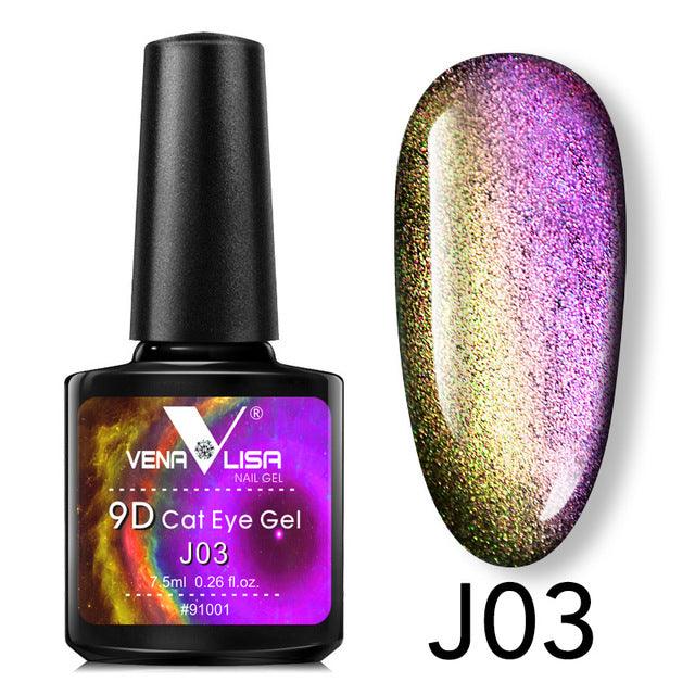 Venalisa 9D Gel Varnish Cat Eye Magic Chameleon Gel Varnish Nail Manicure Galaxy Starry Magnetic Multicolor 5ml Nail Gel Polish - Nioor