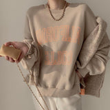 Versatile Western Alphabet Print Slit Sweatshirt - Nioor