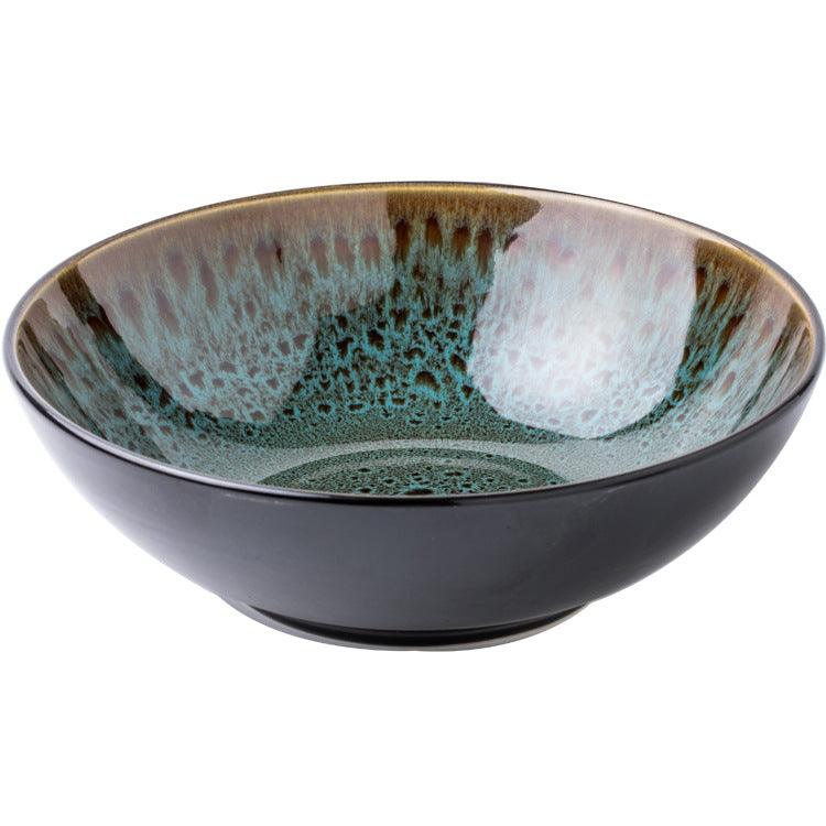 Vintage Green Ceramic 8-inch Bowl Household Noodle Bowl - Nioor