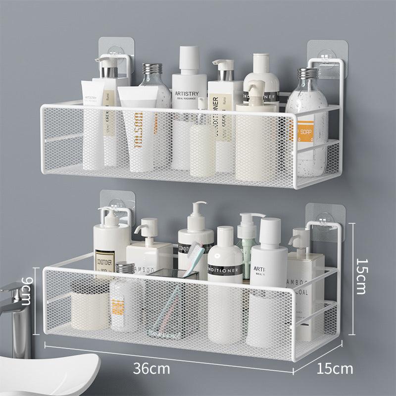 Wall-Mounted Bathroom Shelf No Drill Shower Shampoo Organizer Toilet Accessories - Nioor