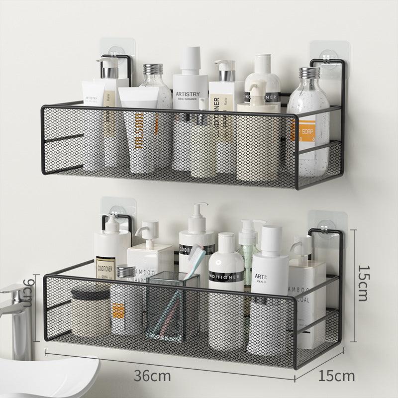 Wall-Mounted Bathroom Shelf No Drill Shower Shampoo Organizer Toilet Accessories - Nioor