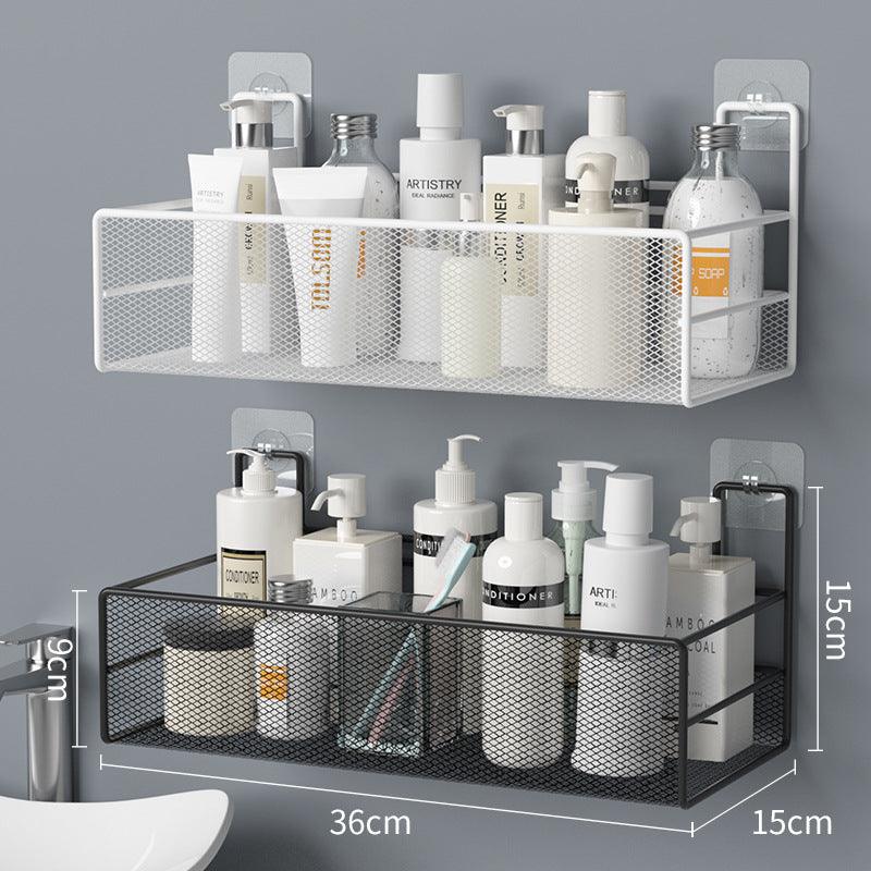 Wall-Mounted Bathroom Shelf No Drill Shower Shampoo Organizer Toilet Accessories - Nioor