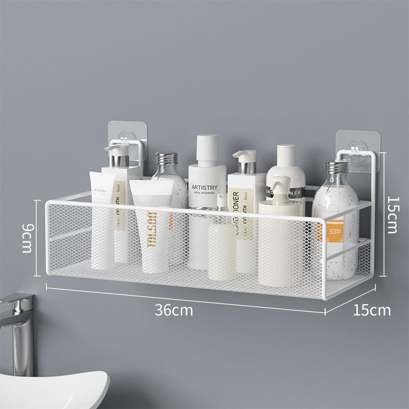 Wall-Mounted Bathroom Shelf No Drill Shower Shampoo Organizer Toilet Accessories - Nioor