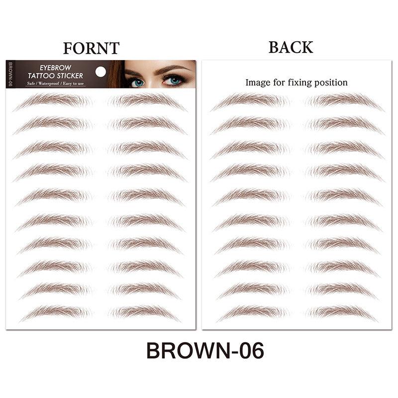 Water-based Hair-liked Authentic Eyebrow Tattoo Sticker Waterproof Cosmetics Long Lasting Makeup False Eyebrows Stickers - Nioor