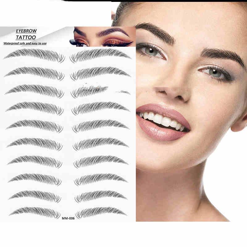 Water-based Hair-liked Authentic Eyebrow Tattoo Sticker Waterproof Cosmetics Long Lasting Makeup False Eyebrows Stickers - Nioor