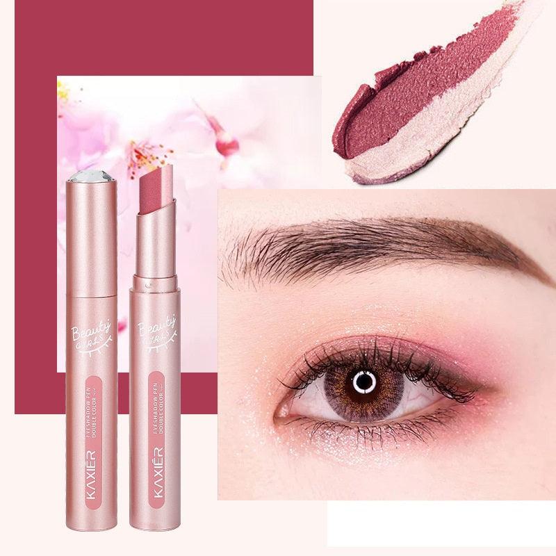 Waterproof And Sweat-proof Gradient Two-color Lazy Eyeshadow Stick - Nioor