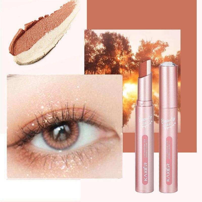 Waterproof And Sweat-proof Gradient Two-color Lazy Eyeshadow Stick - Nioor